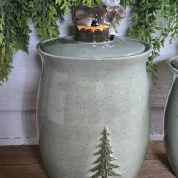 Big Sky Carvers Phyllis Driscoll Mountain Mooses Tree Canister Set Bearfoots